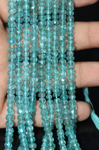 Cuentas de rondelle facetadas de apatita natural de 4-5MM con 13 pulgadas de longitud para la fabricación de joyas - Product Image 5