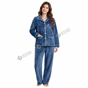 Pijamas de Invierno para Mujer de la Mejor Calidad, Suaves y Cálidos, de Forro Polar, Conjunto de Dos Piezas, Ropa de Dormir de Manga Larga, Conjunto Cómodo para Estar en Casa - Product Image 3