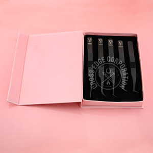 Pince à épiler à pointe de fibre de cils de vente chaude pour l'extension de cils de volume avec une poignée d'étiquette personnalisée privée pince à épiler à pointe de fibre à 90 degrés - Product Image 4