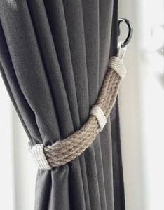 Decorative Jute Curtain <b>Tiebacks</b> – Natural Fiber Handmade Curtain Holders for Modern and Rustic Home Decor - Product Image 3