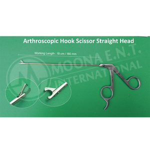Moona E.N.T Instruments AR-11250 Tijeras de Gancho Manuales de Acero Inoxidable para Artroscopia, Set Recto para Artroscopia - Product Image 1