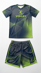 Ensemble maillot et short de volley-ball tie-dye rouge rubis personnalisé en gros, uniforme d'équipe OEM haute élasticité, vêtements de sport par sublimation - Product Image 5