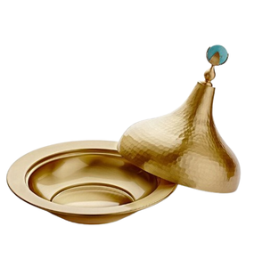 Tazón para Servir Postres con Tapa, Acabado Dorado, Caligrafía Hecha a Mano, Tazón para Dátiles, Uso en el Hogar, Cocina, Hotel, Restaurante - Product Image 6