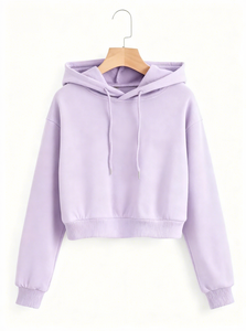 Unisex Black Cropped Hooded Pullover Fleece Hoodie Embroidered Eco-Friendly Boxy Fit Casual Winter Wholesale - Product Image 3