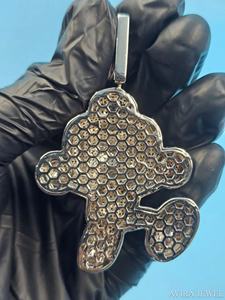 Pendentif en diamant Moissanite véritable, en argent Sterling 925, ton or Rose, bijoux Hip Hop, breloque pour hommes et femmes, avec certification GRA - Product Image 4