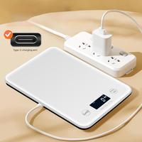 Báscula Electrónica de Cocina Recargable SHI07 de Alta Precisión con Plataforma de Vidrio Templado y Graduación de 1g para Repostería Casera