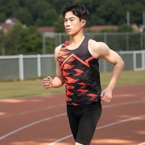 Conjunto Deportivo de Verano para Hombre de Secado Rápido, Cuello Redondo, Diseño Geométrico, Ropa de Entrenamiento para Maratón y Fitness para Estudiantes Atletas - Product Image 4