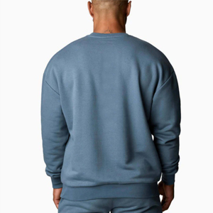 Ensemble de survêtement moderne minimaliste uni avec bande latérale pour homme, haut avec poche frontale et bas côtelé, deux pièces - Product Image 2