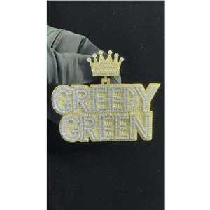 จี้ห้อยคอฮิปฮอปชุบเงินคุณภาพดีที่สุด ประดับเพชรโมอิสซาไนต์ทรงเบเซล ระยิบระยับ งานฝีมือคุณภาพสูง เหมาะสำหรับงานปาร์ตี้และไนท์คลับ - Product Image 4