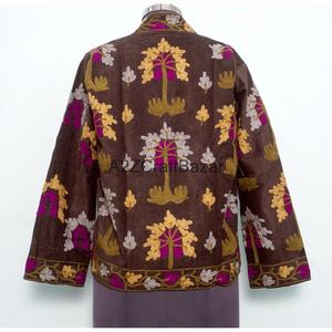 Veste matelassée en coton indien brodé pour femme, automne/hiver, écologique, respirante, manches longues, longueur normale, Cotrise - Product Image 4