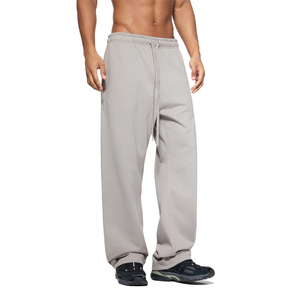 OEM ODM Men Women Sweatpants <b>Elastic</b> Waist Drawstring Loose Straight Leg Joggers Manufacturer Supplier - Product Image 5