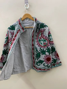 Chaqueta Bomber de Algodón Bordada a Mano para Mujer, Transpirable, Estilo Bohemio, Precio al por Mayor - Product Image 3