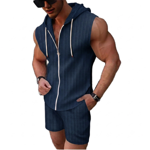 MEERA IMPEX Men Breathable Summer Sportswear Set High Quality Polyester/Cotton Moisture Wicking Fabric 180g Keeps You <b>Cool</b> - Product Image 1