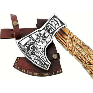 Hache Tomahawk personnalisée de 17 pouces avec lame en acier inoxydable, manche en bois de rose, étui en cuir fait main pour le camping/la chasse, bricolage - Product Image 3