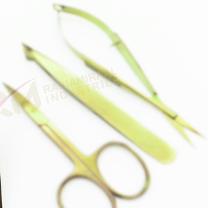Pinzas para Cejas RMI Gold con Logotipo Personalizado, Calidad Profesional, Acero Inoxidable, Punta Inclinada y Puntiaguda, Tijeras para Cejas con Resorte, con Caja - Product Image 4