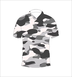 เสื้อโปโลผู้ชายสีเทาสีดำสีขาวพิมพ์ลายนามธรรมแขนสั้นลำลองแฟชั่นฤดูร้อน - Product Image 1