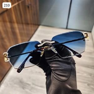 Custom VVS Moissanite Studded Pass Diamond Tester GRA Certified High Quality Anti Reflective <b>Blue</b> Shade Frame <b>Sunglasses</b> for Men - Product Image 1