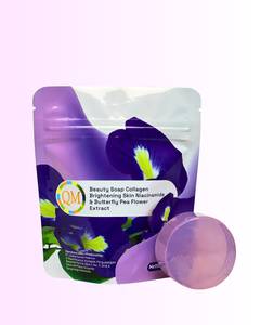 Savon hydratant éclaircissant au collagène végétalien et à la niacinamide avec extrait de fleur de pois papillon pour tous types de peau 60g - Product Image 5