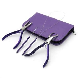 Professional Keratin Hair Extension <b>Pliers</b> <b>Set</b> Beautiful Leather Pouch Best Quality Pricking Tool Kit with Needles ANAAIF - Product Image 6