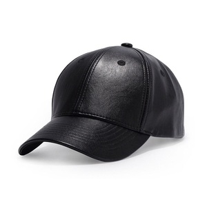 Gorras de Béisbol de Diseño Nuevo, de Cuero Genuino, Hechas a Medida, Gorras de Béisbol de Cuero Negro Ajustadas, Servicio OEM a Precios Económicos - Product Image 1