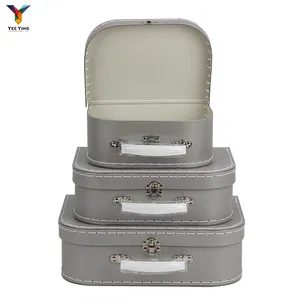 High Quality Handmade Paper Suitcase Luxury Gift Box Packaging Cardboard Suitcase Box With Handle