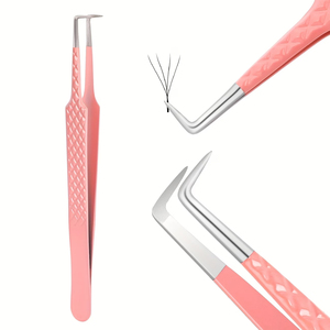 Pointed Stainless Steel Eyelash Tweezers with Best Grip, High Precision Volume Lash <b>Tools</b> for Professional Lash Technicians - Product Image 1