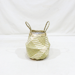 Cesta de Almacenamiento Tejida Blanca Ecológica de Hoja de Palma Circular, Duradera y de Nuevo Diseño, con Asa - Product Image 5