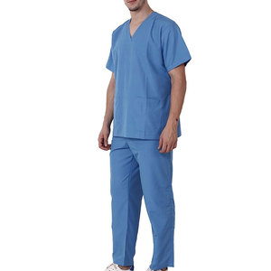 Fashionable Manufactory Custom Men Medical <b>Scrub</b> Uniform <b>Sets</b> Elasticity Short Sleeve Crew Neck Top Jogger Pant <b>Scrub</b> <b>Set</b> - Product Image 3