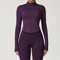Ropa de Yoga Personalizada para Mujer, Transpirable, de Spandex, Corte Regular, Chaquetas con Cierre, Tallas Grandes, Reversible, Ecológica, Elástica en Cuatro Direcciones, para Gimnasio