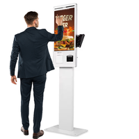 Kiosco Interactivo de Autoservicio de 22/27 Pulgadas para Restaurantes y Barberías con SDK, Pantalla Multitáctil de 10 Puntos, Soporte de Pie, 8 GB de RAM