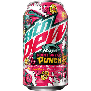 Mountain Dew Baja Point Break Punch, Paquete de 12 Latas de 12oz, Refresco con Sabor Cítrico, Bebida Refrescante, OEM EE. UU. - Product Image 5
