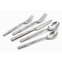 Ensemble de couverts en acier inoxydable à double fil torsadé, finition unie, manche fait main, utilisation familiale et hôtelière, vaisselle populaire, couteau de table, fourchette