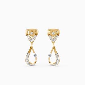 Pendientes Velisse Loop elaborados con diamantes cultivados en laboratorio de 0.34 quilates en oro amarillo, blanco y rosa de 9 quilates. - Product Image 3