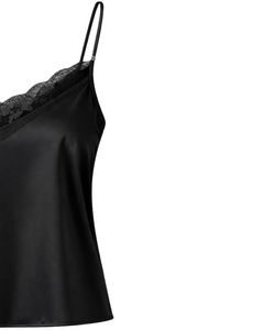 ชุดนอนเซ็กซี่ผ้าซาตินสีดำ แต่งลูกไม้ เสื้อสายเดี่ยว กางเกงขาสั้น ชุดนอนผู้หญิง ชุดนอนผ้าไหมนุ่ม ชุดนอนฤดูร้อน ชุดลำลองสองชิ้น - Product Image 2