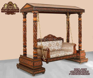 Balançoire en bois de teck moderne pour la maison, finition noyer, fabrication artisanale, balançoire d'intérieur durable avec taille et couleur personnalisées - Product Image 3