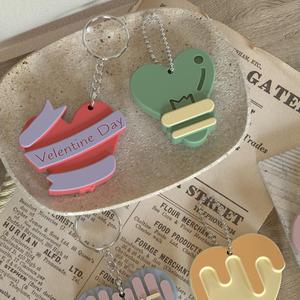 Cream Ecg Love Pendant Aromatherapy Keychain <b>Resin</b> <b>Silicone</b> <b>Mold</b> - Product Image 3