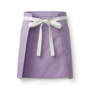 Delantal Morado Tejido con Ribete Blanco y Bolsillo para Mujeres, Uniforme para Camareras de Restaurante y Bar - Product Image 2