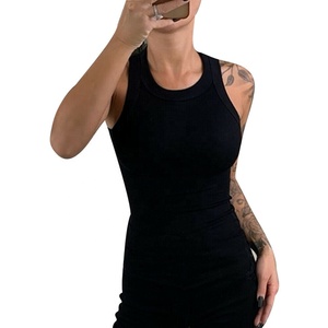 Camiseta sin mangas de algodón premium para mujer, suave, transpirable, ajustada, para verano, con logo frontal personalizado, proveedor OEM de marca privada - Product Image 2