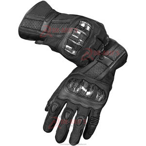 Gants de moto Gants de moto en cuir avec écran tactile en fibre de carbone pour femmes Gants d'hiver noirs et moyens - Product Image 5