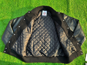 Veste de baseball d'hiver pour homme, style varsity, qualité supérieure, coton, polyester, molleton, manches en cuir véritable, respirante - Product Image 3