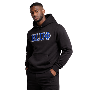 Sweat à capuche en chenille Phi Beta Sigma Blu Phi noir pour homme, tissu de qualité supérieure, coupe confortable, vêtements de fraternité grecque, tenue décontractée - Product Image 3