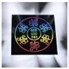 Wholesale Natural Black Obsidian Square Coaster with Sacred Geometry <b>3D</b> <b>Sticker</b> – Healing Crystal Plate - Product Image 2
