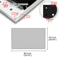 Étagère de présentation murale en métal perforé Swift Courser HH-862-532G de haute qualité, personnalisable, avec revêtement en poudre, montage mural gratuit