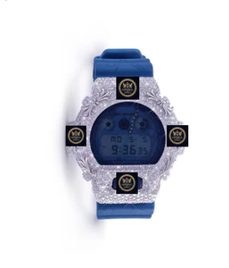 Montre de sport unisexe avec affichage GPS, cadran en verre bleu, bracelet en acier inoxydable, boîtier rond, écran LED, cadran de 42 mm, fermoir pliable - Product Image 1