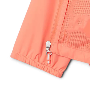 Veste coupe-vent à capuche en corail, fermeture éclair imperméable, coupe décontractée, couleur unie, extérieur, polyester, unisexe - Product Image 5
