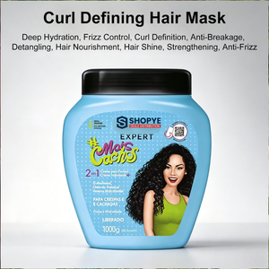 Crème Coiffante Végane Anti-Frisottis pour Cheveux Bouclés Hydratante Démêlante et Hydratante pour Cheveux Frisés et Crépus 2-en-1 Soin Capillaire Sans Rinçage - Product Image 1