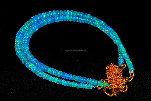Pulsera de ópalo etíope natural, pulsera de ópalo Paraiba, cuentas de tamaño 3mm-4mm, gemas de ópalo etíope pulidas suaves - Product Image 2