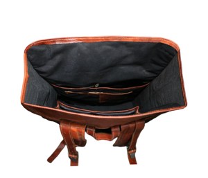 Weatherproof <b>Leather</b> Roll Top <b>Backpack</b> Sealed Seams Rucksack For Rainy Climate Durable Outdoor Bag LRTB-0194 - Product Image 4