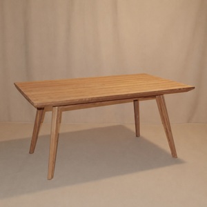 Modern Scandinavian Teak Wood Natural Finish <b>Dining</b> Table <b>Set</b> 5 Piece 6 Synthetic Rattan Woven Chairs Durable <b>Dining</b> Room - Product Image 2