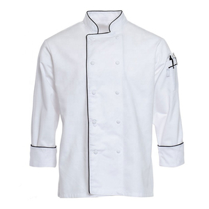 เสื้อเชฟผู้ชายสีขาว แขนยาว ผ้าฝ้าย กระดุมสองแถว สำหรับร้านอาหารและบาร์ - Product Image 4